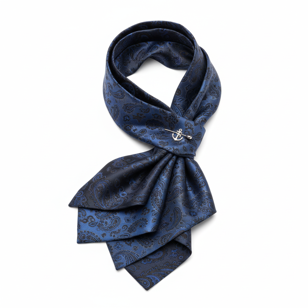 Cravată Paisley business din mătase albastră