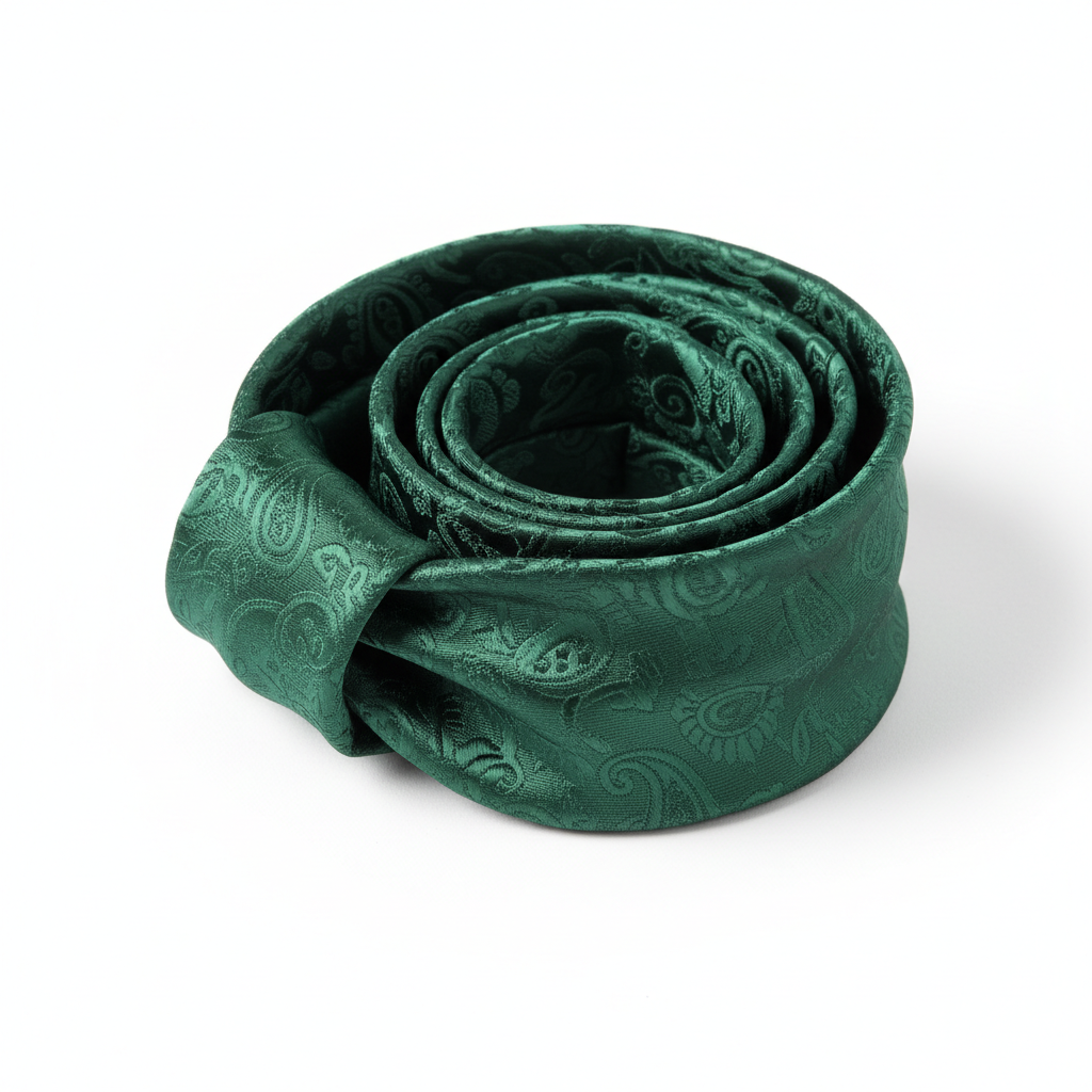 Cravată în stil paisley, verde închis