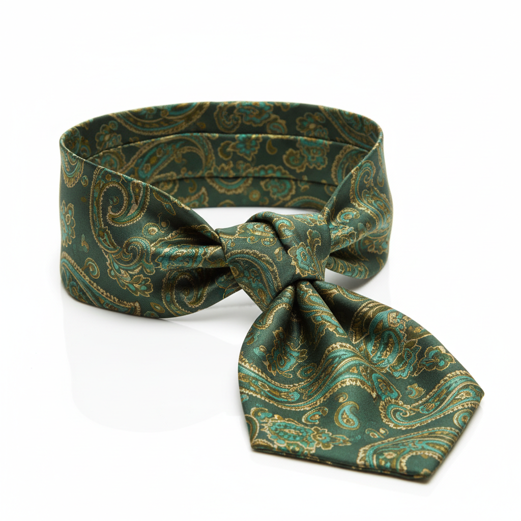 Cravată în stil paisley, verde închis