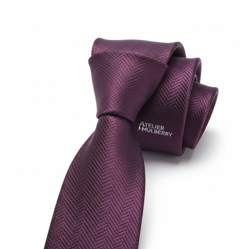 Cravată Blackberry cu structură herringbone